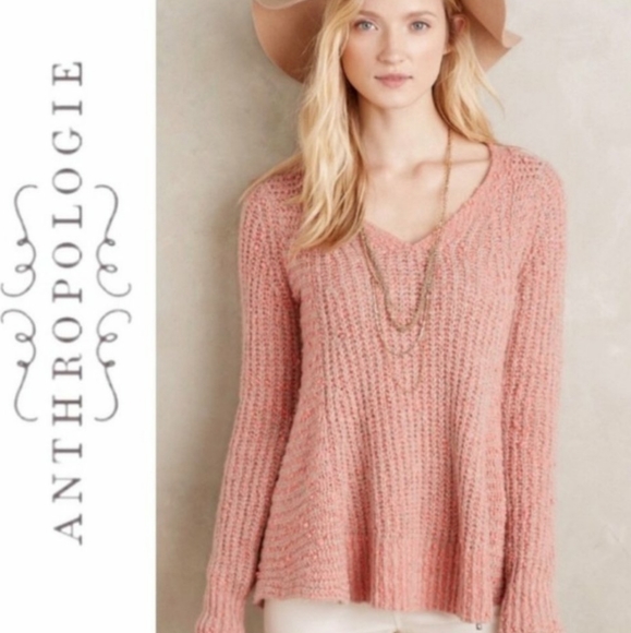 Anthropologie Sweaters - ANTHROPOLOGIE Moth Zipped Pullover Pink Sweater EUC sz M